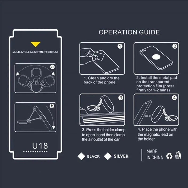 Neu 1080 drehen Magnetische Auto Telefon Halter Magnet Smartphone Unterstützung GPS Faltbare Telefon Halterung in Auto für IPhone Samsung Xiaomi