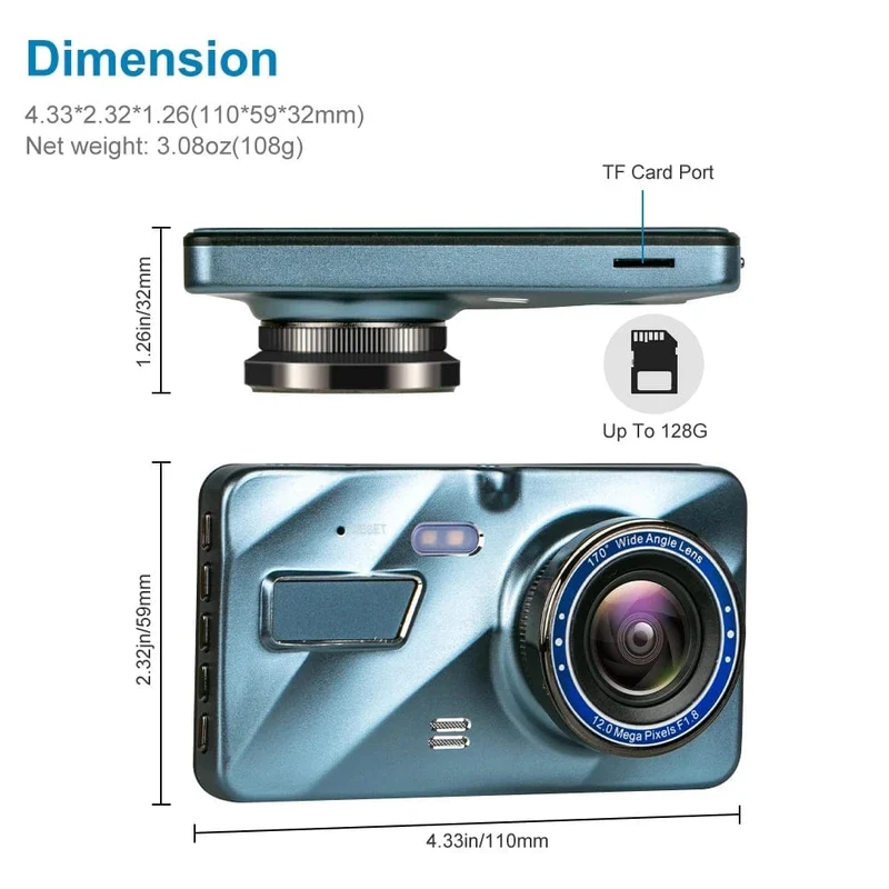 Auto DVR 2 Kameras 4.0 Zoll Dash Cam Auto Video Recorder Auto Registrator Dvrs Dash Cam mit Dual Möglichkeiten Kameras auto zubehör