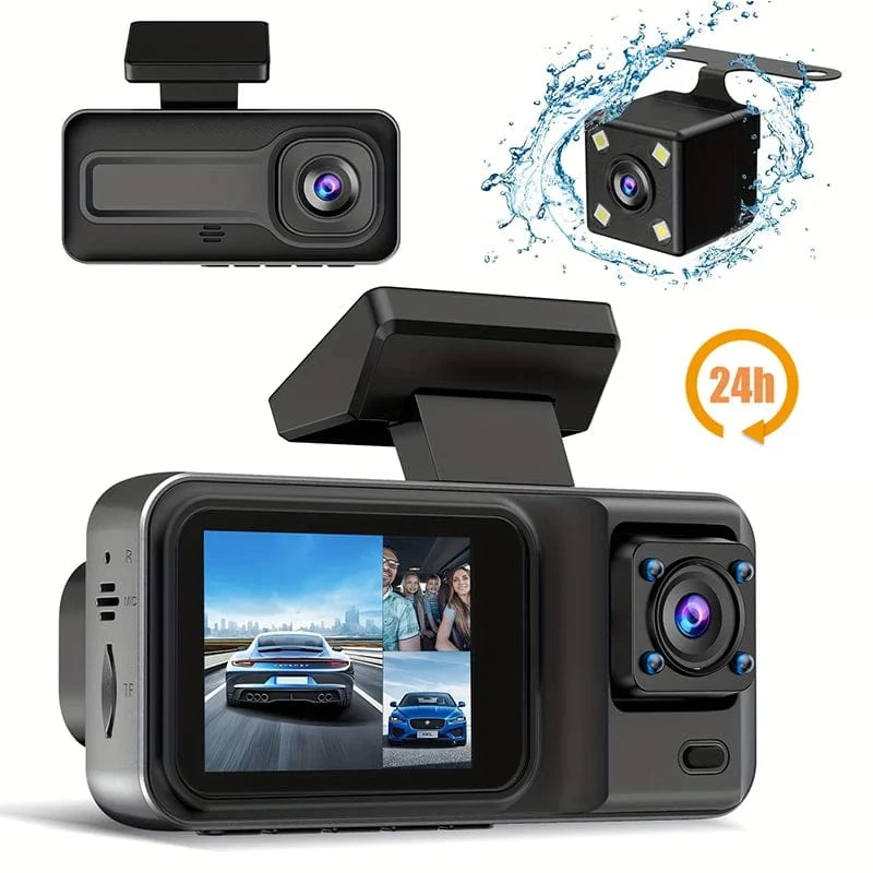 3-Kanal-Dashcam für Autos, Kamera, Black Box, 1080P, Videorecorder, Rückfahrkamera für Fahrzeug, Auto-DVR, Autozubehör