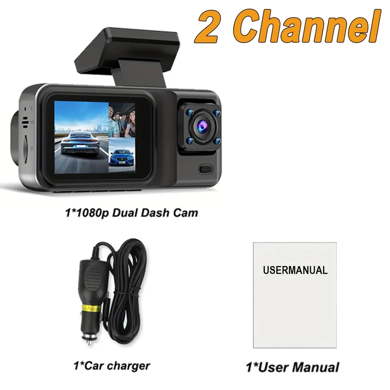 3-Kanal-Dashcam für Autos, Kamera, Black Box, 1080P, Videorecorder, Rückfahrkamera für Fahrzeug, Auto-DVR, Autozubehör