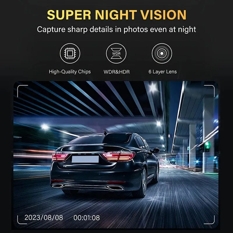3-Kanal-Dashcam für Autos, Kamera, Black Box, 1080P, Videorecorder, Rückfahrkamera für Fahrzeug, Auto-DVR, Autozubehör