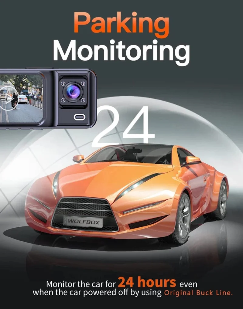3-Kanal-Dashcam für Autos, Kamera, Black Box, 1080P, Videorecorder, Rückfahrkamera für Fahrzeug, Auto-DVR, Autozubehör