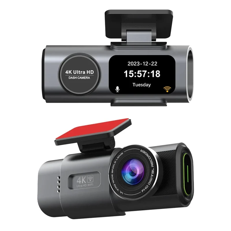 Dashcam UHD 4K+1080P Autorekorder mit Doppelobjektiv und WiFi HD IR Nachtsicht-Camcorder G-Sensor Auto DVR Black Box