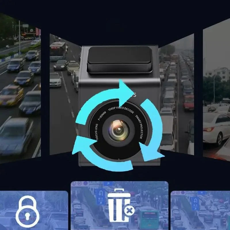 Selbstklebende HD-Dash-Kamera 1080p 2.5 Zoll, 5 Millionen Pixel, zyklische Aufnahme, Auto-Fahrrekorder, keine Karte, Vollbild mit Nachtsicht