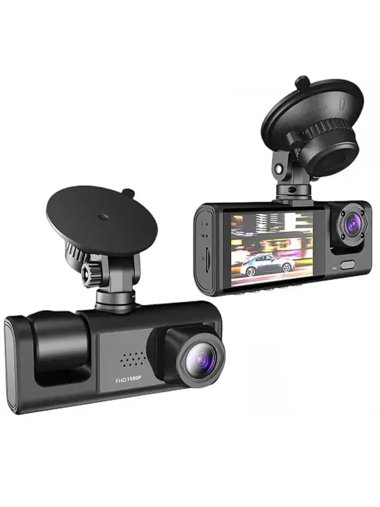 3-Kanal-Auto-DVR, HD 1080P, 3-Objektiv, Fahrzeug-Dashcam, Drei-Wege-Kamera, DVR-Recorder, Videoregistrator, Dashcam-Camcorder