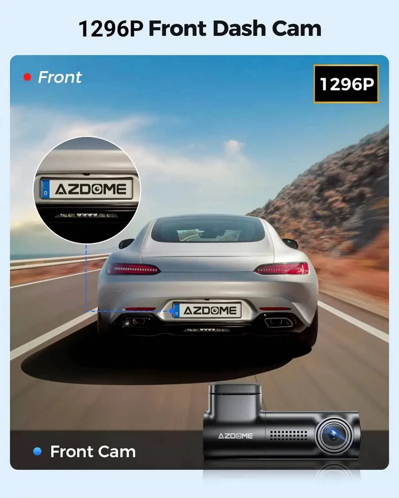AZDOME M330 Auto-DVR 1296P Dashcam Smart Voice Control WiFi Kostenlose App G-Sensor Notfallaufzeichnung Parkmonitor Loop-Aufzeichnung