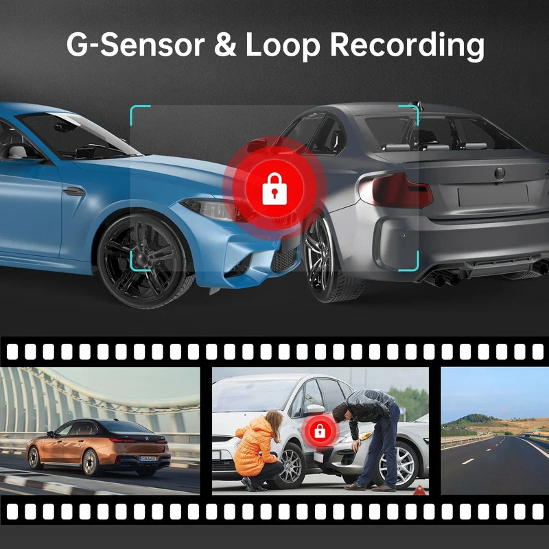 AZDOME M330 Auto-DVR 1296P Dashcam Smart Voice Control WiFi Kostenlose App G-Sensor Notfallaufzeichnung Parkmonitor Loop-Aufzeichnung