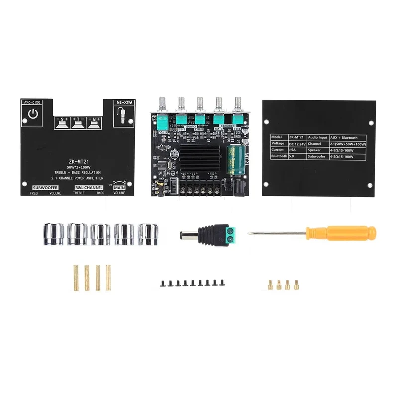 ZK-MT/TB21 2x50W + 100W 2.1-Kanal BT5.0 AUX Digital Sound Verstärker mit Bluetooth Audio Verstärker Board für Unterhaltungselektronik