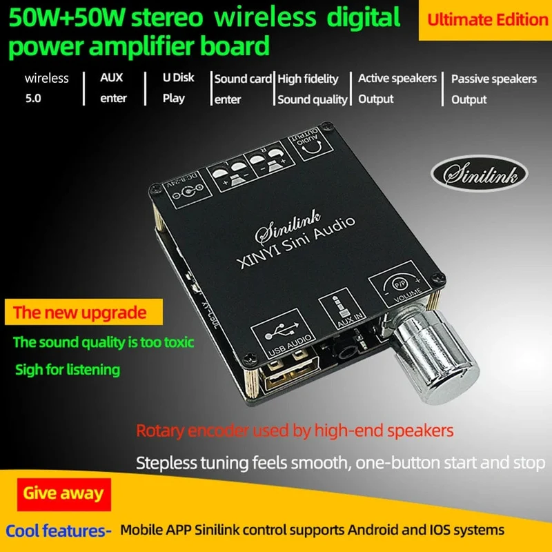 ZK-MT/TB21 2x50W + 100W 2.1-Kanal BT5.0 AUX Digital Sound Verstärker mit Bluetooth Audio Verstärker Board für Unterhaltungselektronik