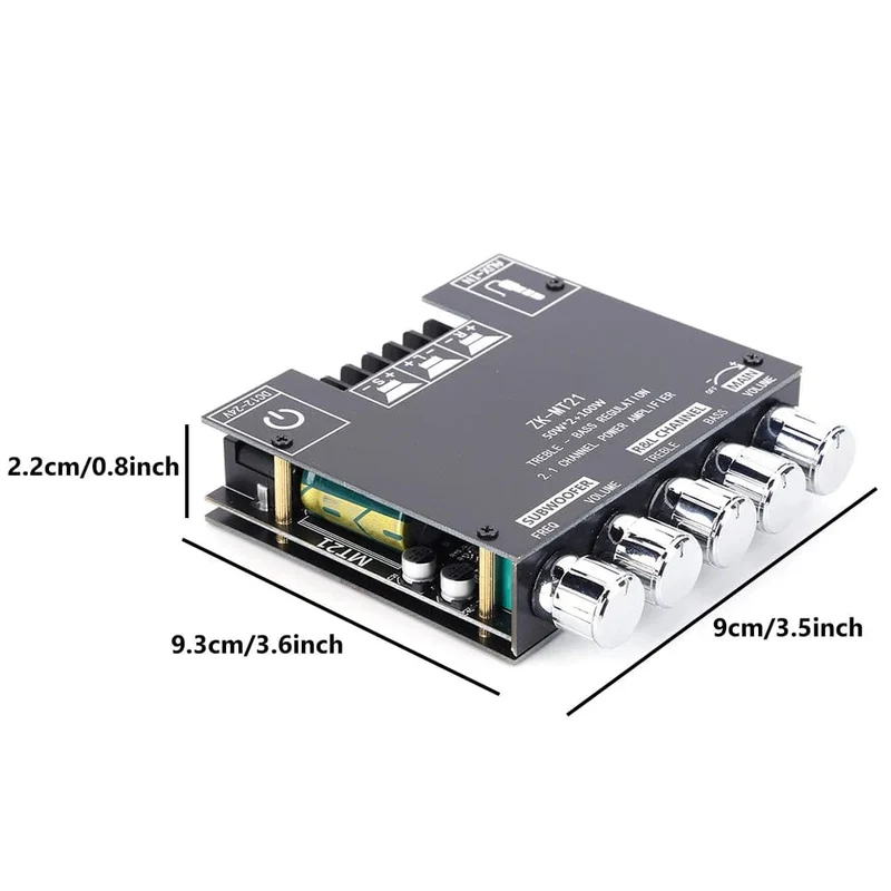 ZK-MT/TB21 2x50W + 100W 2.1-Kanal BT5.0 AUX Digital Sound Verstärker mit Bluetooth Audio Verstärker Board für Unterhaltungselektronik