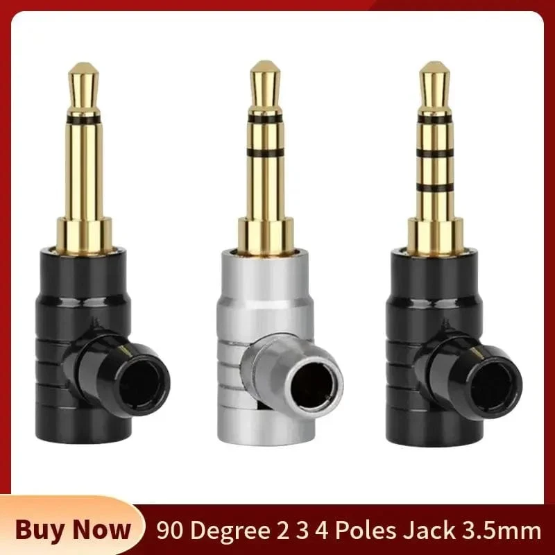 90 Grad 2 3 4 Polige Buchse 3.5mm Stecker Kopfhörerstecker Stecker L Typ Vergoldetes Kupfer Unterhaltungselektronik Audio Terminal