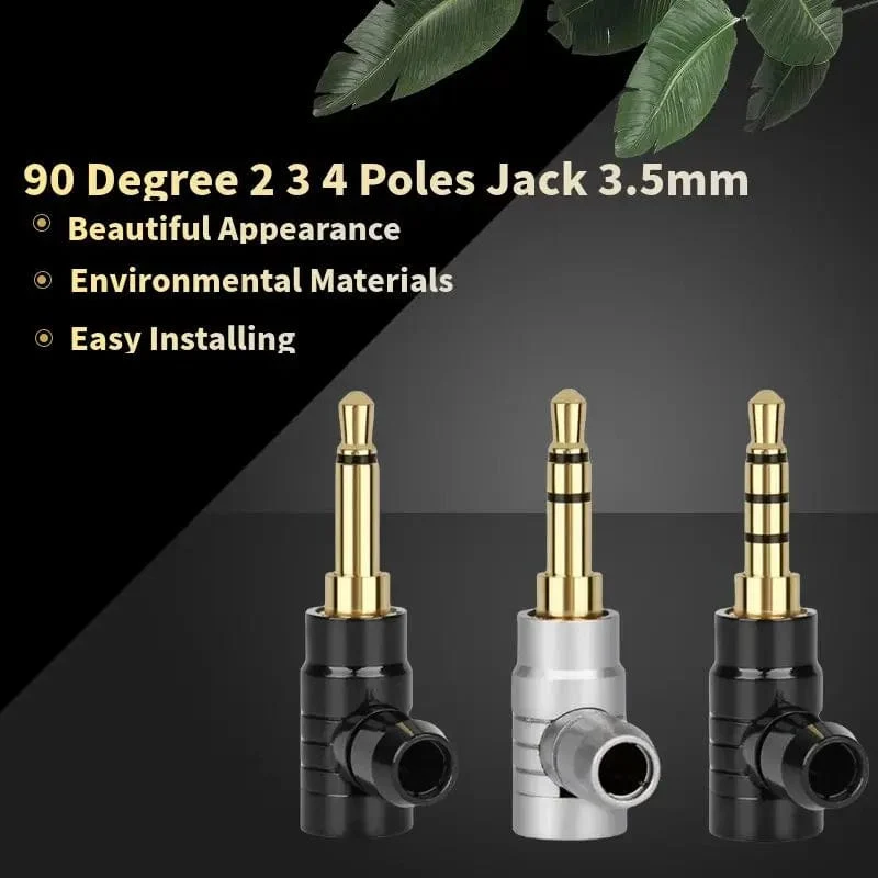 90 Grad 2 3 4 Polige Buchse 3.5mm Stecker Kopfhörerstecker Stecker L Typ Vergoldetes Kupfer Unterhaltungselektronik Audio Terminal