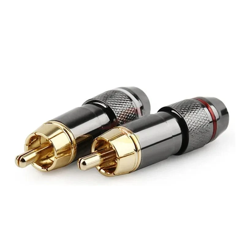 Cinch-Anschluss, Unterhaltungselektronik, Cinch-Stecker, Audio-Buchse, vergoldete Kupfer-Schraubverriegelung zum Löten von Videokabeln, Metalllegierung