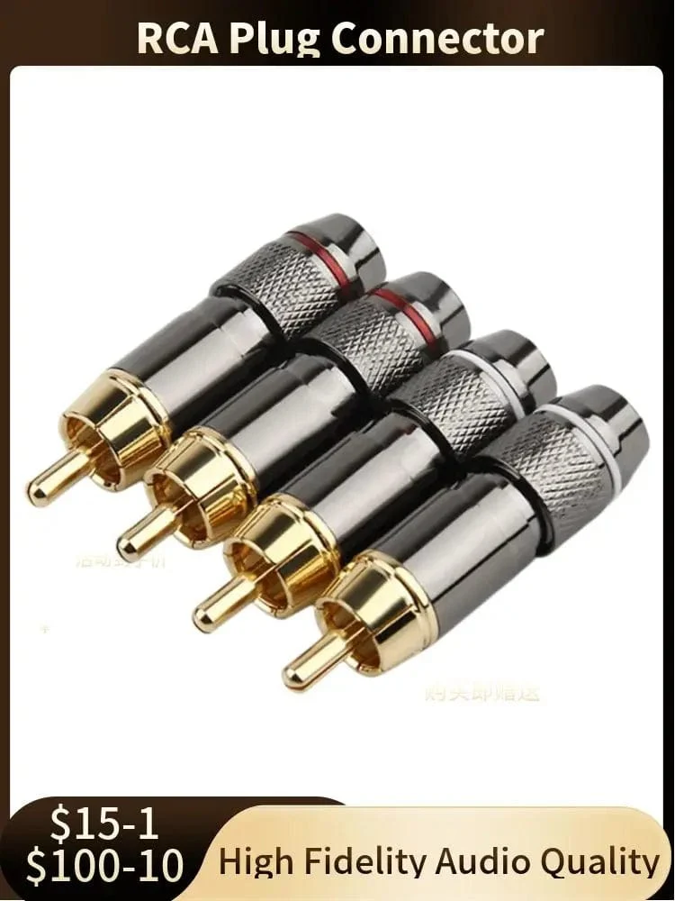 Cinch-Anschluss, Unterhaltungselektronik, Cinch-Stecker, Audio-Buchse, vergoldete Kupfer-Schraubverriegelung zum Löten von Videokabeln, Metalllegierung