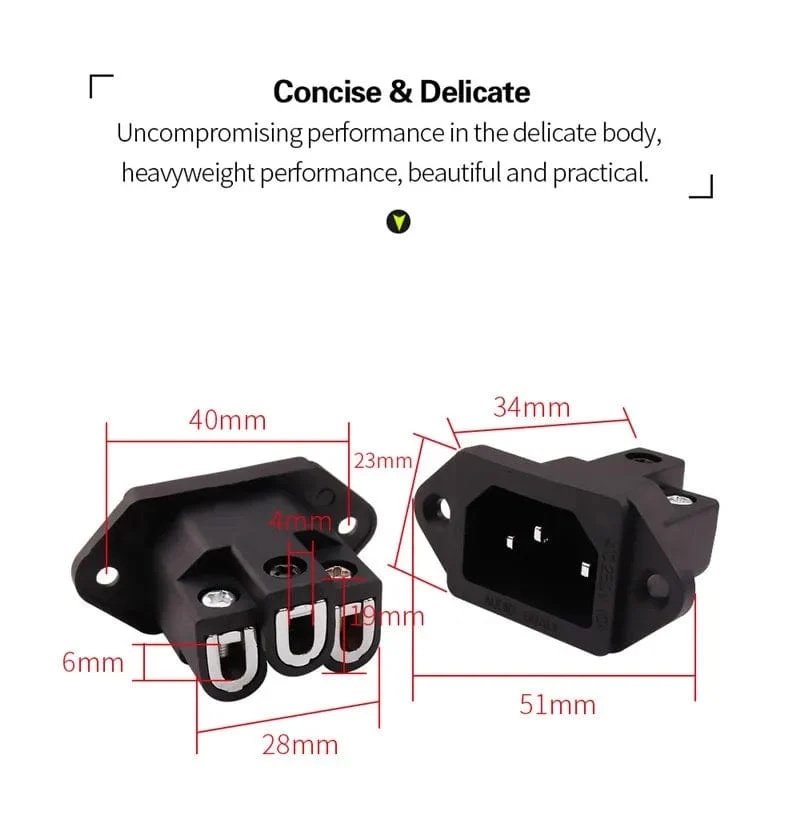 3-poliger Netzstecker, Audio-Stecker, IEC-Eingangsbuchse, Verbraucherelektronik, DIY, HIFI-Verstärker, elektrische Schnittstelle, Plattenmontage