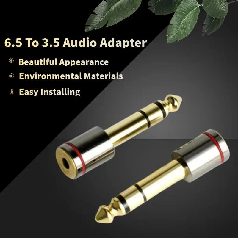 Audio-Adapter 6.5 mm auf 3.5-Buchse, 1/4 Zoll Stecker, 1/8 Zoll Buchse, Kopfhörerstecker-Konverter für Mikrofonverstärker, Unterhaltungselektronik