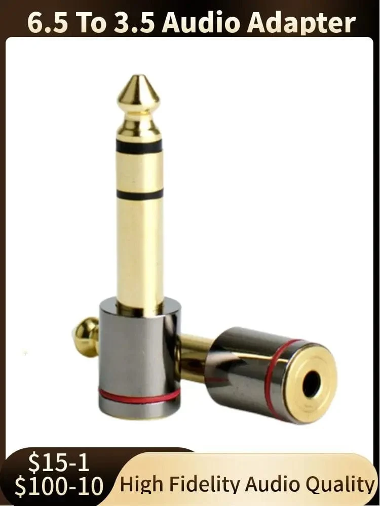 Audio-Adapter 6.5 mm auf 3.5-Buchse, 1/4 Zoll Stecker, 1/8 Zoll Buchse, Kopfhörerstecker-Konverter für Mikrofonverstärker, Unterhaltungselektronik