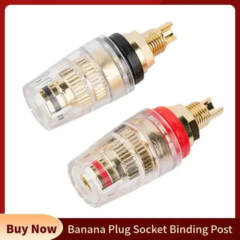 Binding Post Bananenstecker Buchse Vergoldet Lautsprecher Terminal Verstärker Audio Stecker Unterhaltungselektronik Massiv Hartkupfer