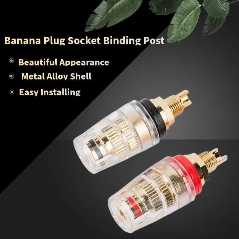 Binding Post Bananenstecker Buchse Vergoldet Lautsprecher Terminal Verstärker Audio Stecker Unterhaltungselektronik Massiv Hartkupfer