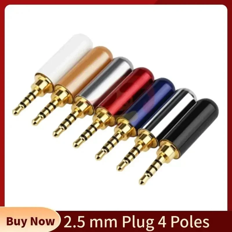 Großhandel Jack 2 5 mm Kopfhörerstecker 4-poliger Audio-2.5-mm-Anschluss Unterhaltungselektronik DIY Upgraded Kopfhörerkabel Metalllegierung