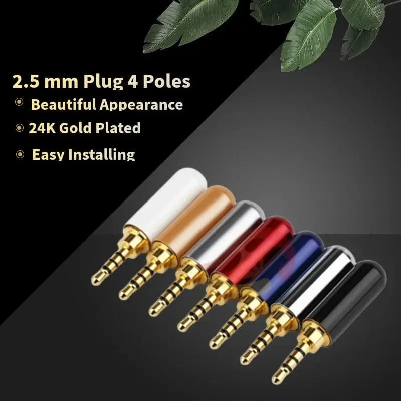 Großhandel Jack 2 5 mm Kopfhörerstecker 4-poliger Audio-2.5-mm-Anschluss Unterhaltungselektronik DIY Upgraded Kopfhörerkabel Metalllegierung