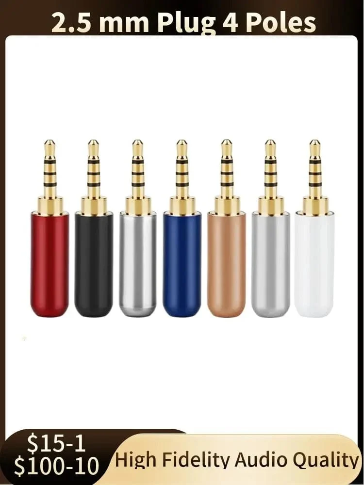 Großhandel Jack 2 5 mm Kopfhörerstecker 4-poliger Audio-2.5-mm-Anschluss Unterhaltungselektronik DIY Upgraded Kopfhörerkabel Metalllegierung