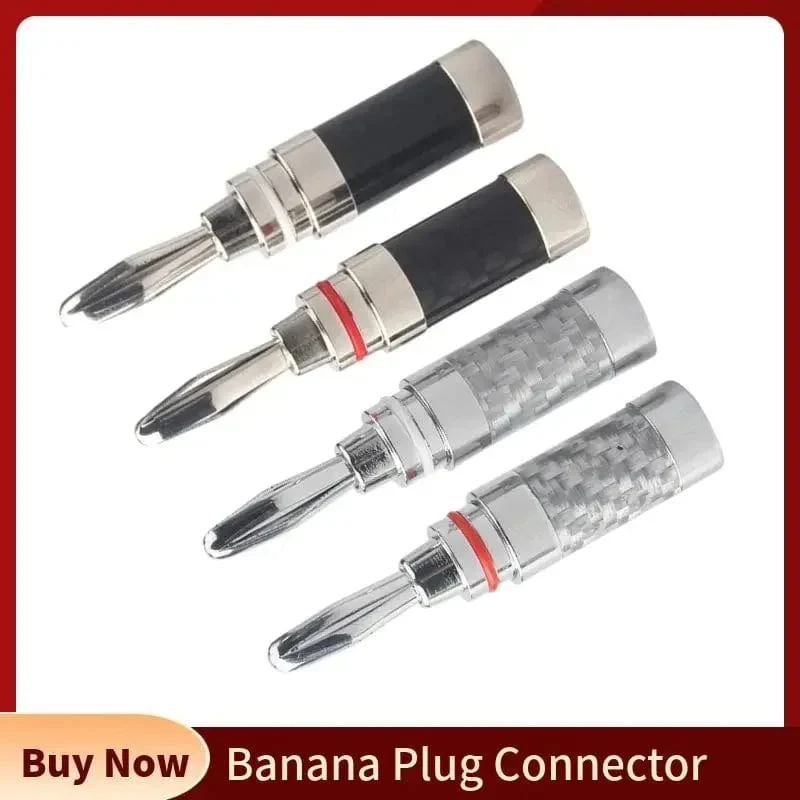 Bananenstecker-Anschluss Unterhaltungselektronik Bananenstecker Audio-Buchse Rhodiniert Kohlefaser Schraubpresse Lautsprecheranschluss