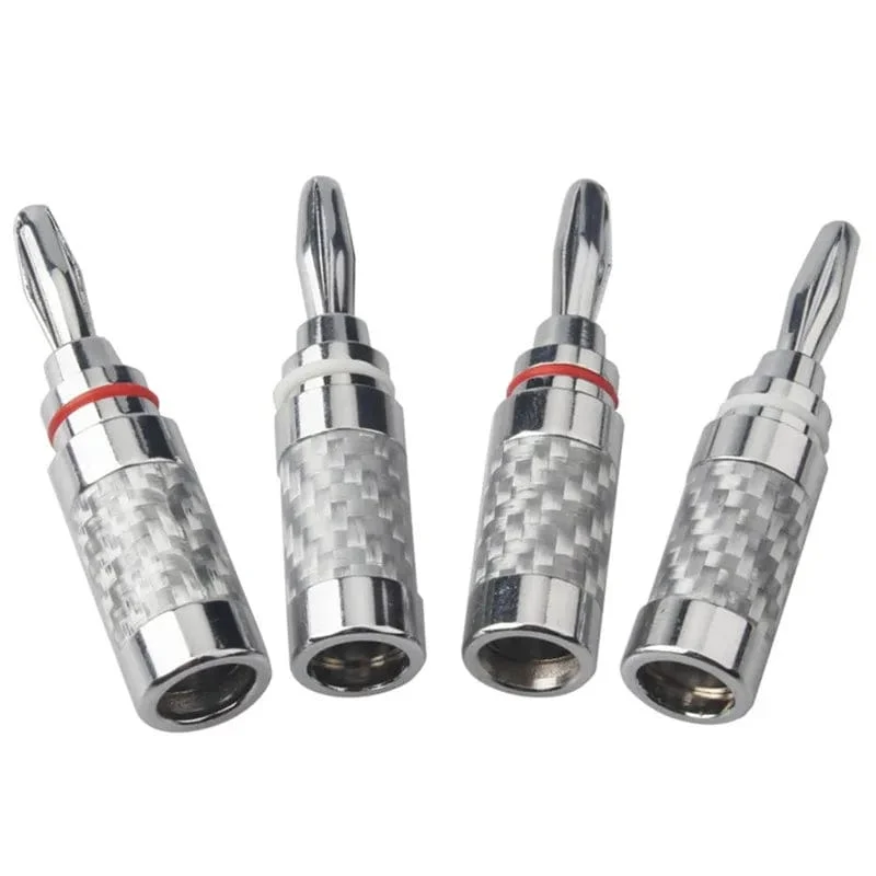 Bananenstecker-Anschluss Unterhaltungselektronik Bananenstecker Audio-Buchse Rhodiniert Kohlefaser Schraubpresse Lautsprecheranschluss