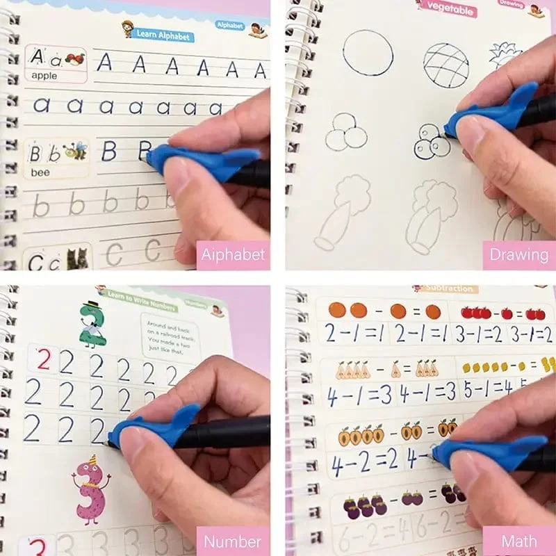 Wiederverwendbares Copybook, Zeichenspielzeug für Kinder, Montessori-Stiftkontrolle, Training, Schreiben, Aufkleber, Lernen, pädagogisches Spielzeug, Kindergeschenk