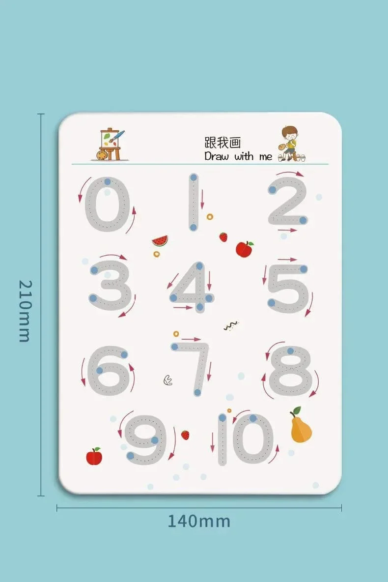 Magisches Nachzeichnen-Arbeitsbuch Montessori-Bücher für Kinder, Training zur Stiftkontrolle, wiederverwendbares Kalligraphie-Heft für Kinder, pädagogisch