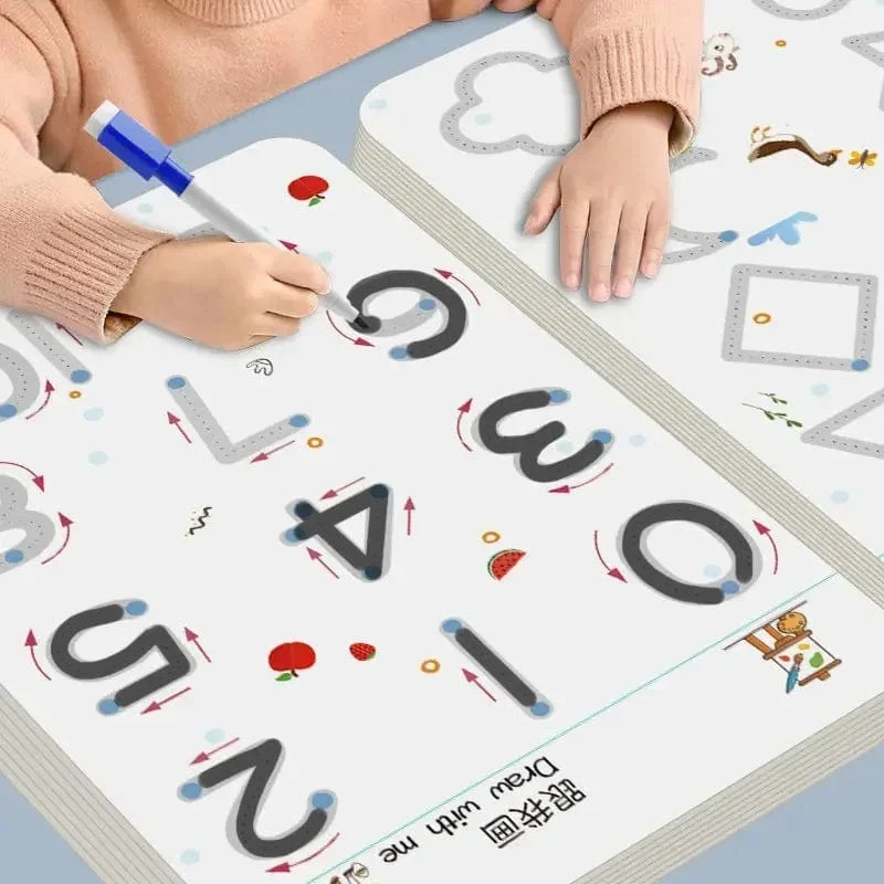 Magisches Nachzeichner-Arbeitsbuch, pädagogische Montessori-Bücher für Kinder, Training der Stiftkontrolle, wiederverwendbares Kalligraphie-Heft für Kinder