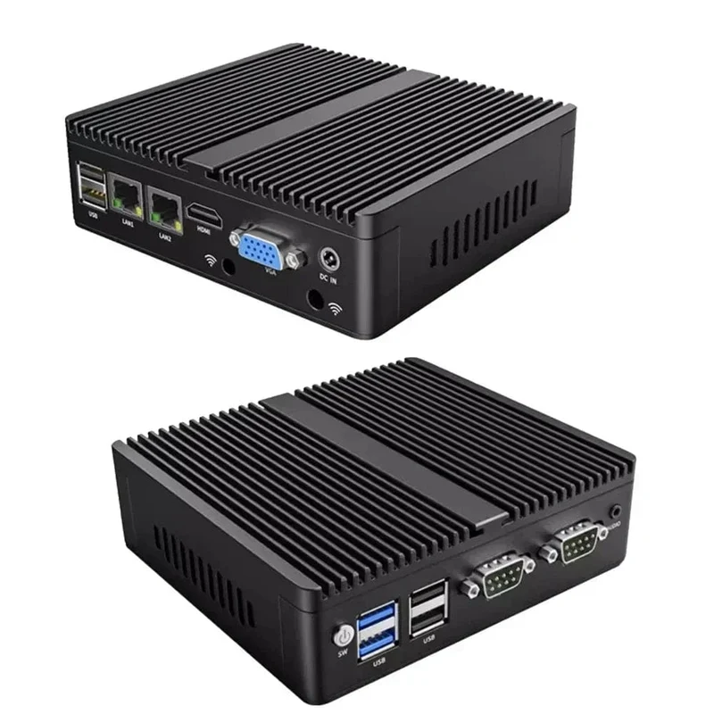 Metallgehäuse Mini-PC Intel N2840 Desktop-Computer Pfsense DDR3L Msata SSD 2Lan 2COM VGA HD-Display