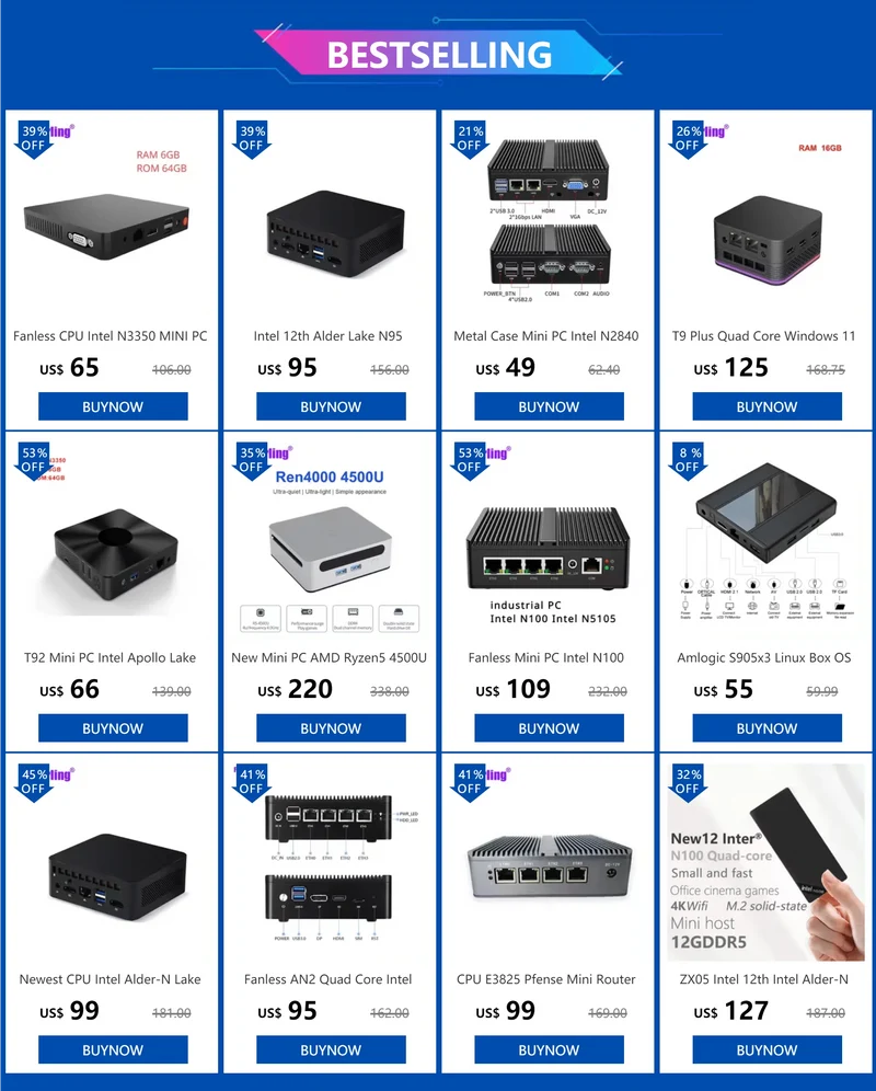 Metallgehäuse Mini-PC Intel N2840 Desktop-Computer Pfsense DDR3L Msata SSD 2Lan 2COM VGA HD-Display