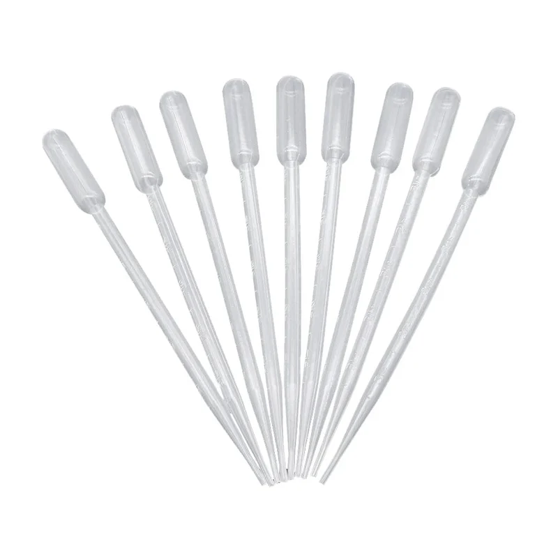 100 Stücke 0.2/0.5/1/2/3/5/10 ML Laborpipette Kunststoff Einweg graduierte Pasteurpipette Dropper Polyethylen Makeup Tools
