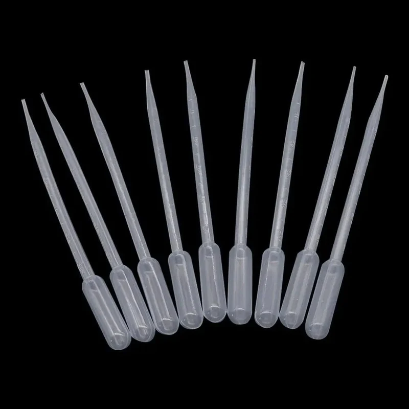 100 Stücke 0.2/0.5/1/2/3/5/10 ML Laborpipette Kunststoff Einweg graduierte Pasteurpipette Dropper Polyethylen Makeup Tools