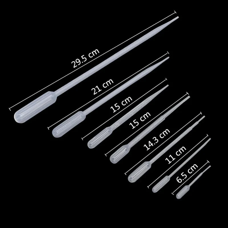 100 Stücke 0.2/0.5/1/2/3/5/10 ML Laborpipette Kunststoff Einweg graduierte Pasteurpipette Dropper Polyethylen Makeup Tools