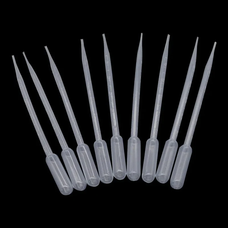 100 Stücke 0.2/0.5/1/2/3/5/10 ML Laborpipette Kunststoff Einweg graduierte Pasteurpipette Dropper Polyethylen Makeup Tools