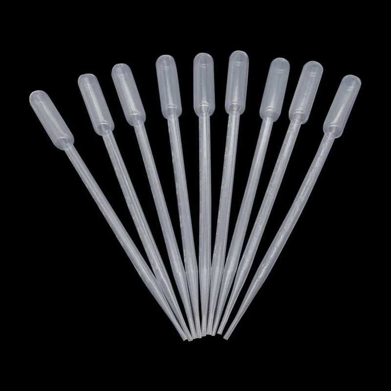 100 Stücke 0.2/0.5/1/2/3/5/10 ML Laborpipette Kunststoff Einweg graduierte Pasteurpipette Dropper Polyethylen Makeup Tools