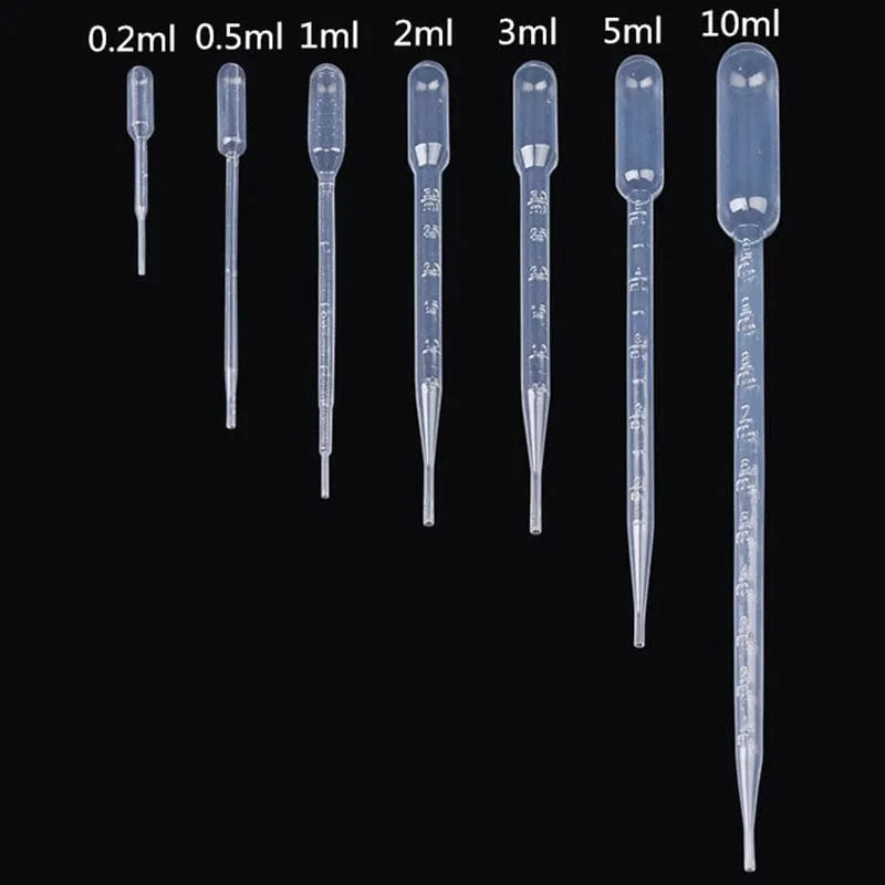 10 Stück 0.2/0.5/1/2/3/5/10ML Laborpipette Kunststoff Einweg Messbehälter Flüssigkeitstropfer Ausrüstung Stroh