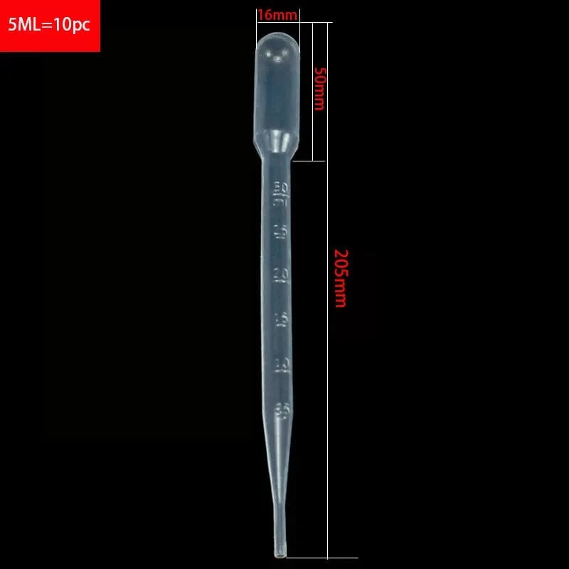 10 Stück 0.2/0.5/1/2/3/5/10ML Laborpipette Kunststoff Einweg Messbehälter Flüssigkeitstropfer Ausrüstung Stroh