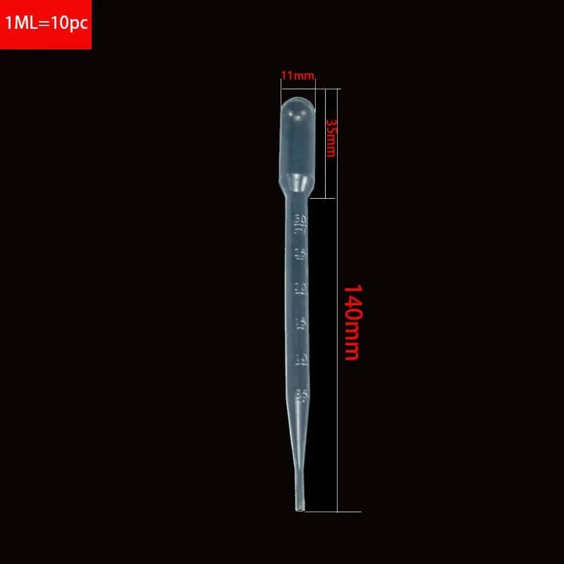 10 Stück 0.2/0.5/1/2/3/5/10ML Laborpipette Kunststoff Einweg Messbehälter Flüssigkeitstropfer Ausrüstung Stroh