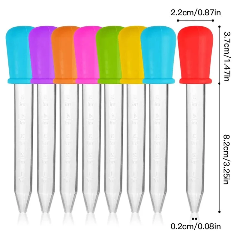 5ml kleine Silikon-Kunststoff-Pipette Dropper Fütterung Medizin Flüssigkeit Auge Ohr Pipette Dropper Schule Labor Experiment liefert