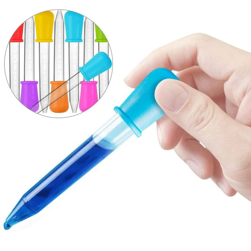5ml kleine Silikon-Kunststoff-Pipette Dropper Fütterung Medizin Flüssigkeit Auge Ohr Pipette Dropper Schule Labor Experiment liefert