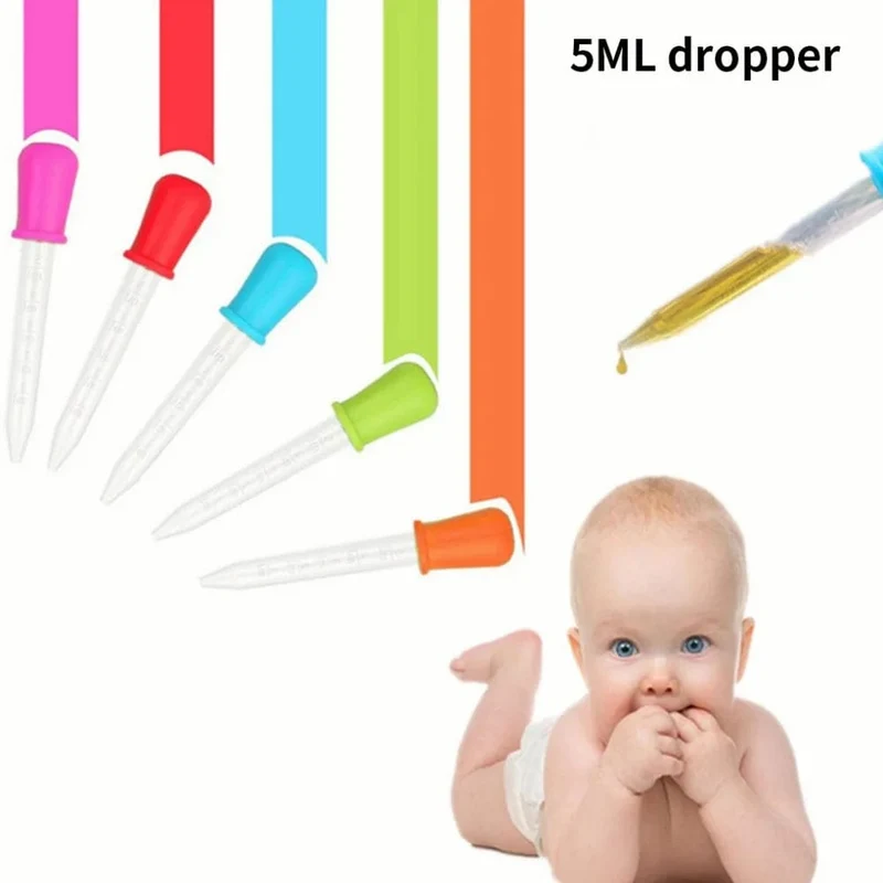 5ml kleine Silikon-Kunststoff-Pipette Dropper Fütterung Medizin Flüssigkeit Auge Ohr Pipette Dropper Schule Labor Experiment liefert