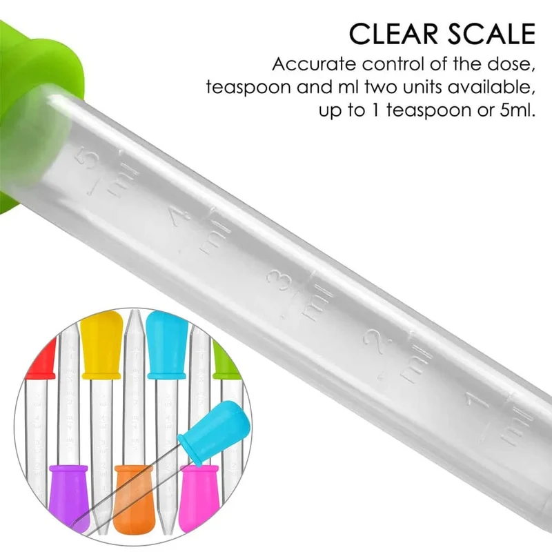 5ml kleine Silikon-Kunststoff-Pipette Dropper Fütterung Medizin Flüssigkeit Auge Ohr Pipette Dropper Schule Labor Experiment liefert