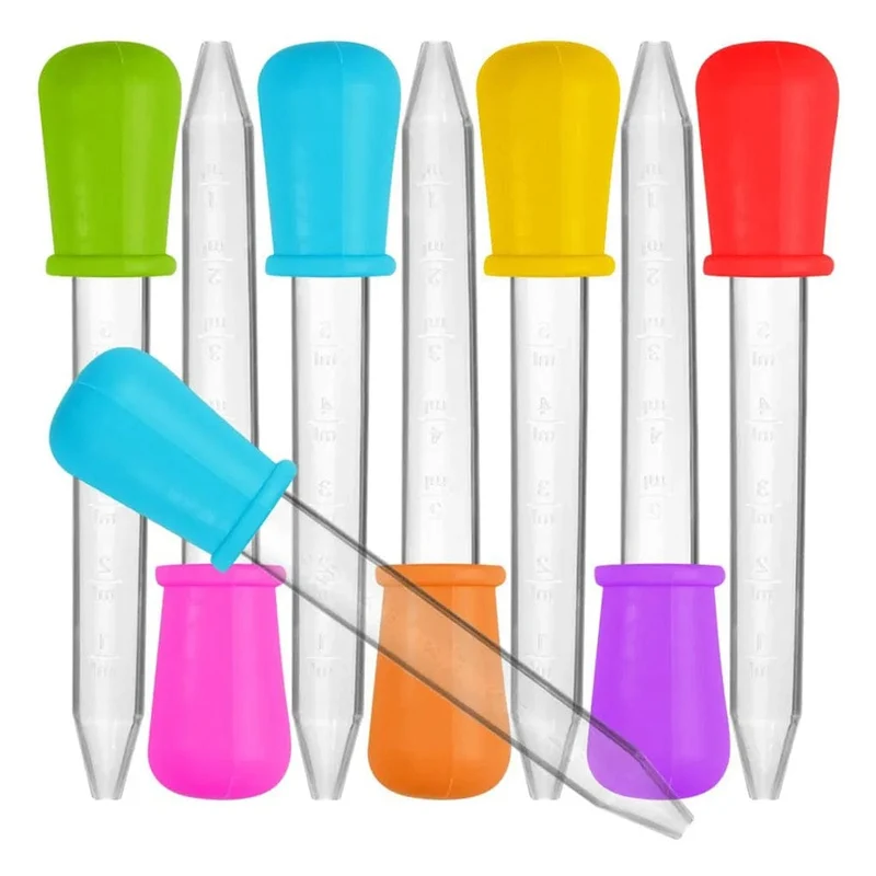 5ml kleine Silikon-Kunststoff-Pipette Dropper Fütterung Medizin Flüssigkeit Auge Ohr Pipette Dropper Schule Labor Experiment liefert
