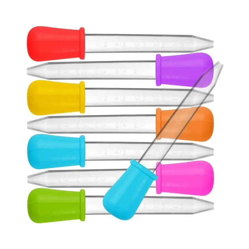 5ml kleine Silikon-Kunststoff-Pipette Dropper Fütterung Medizin Flüssigkeit Auge Ohr Pipette Dropper Schule Labor Experiment liefert