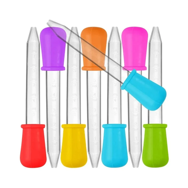 5ml kleine Silikon-Kunststoff-Pipette Dropper Fütterung Medizin Flüssigkeit Auge Ohr Pipette Dropper Schule Labor Experiment liefert