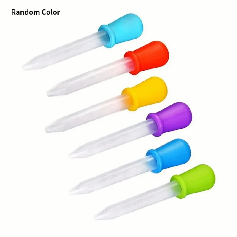 5ml kleine Silikon-Kunststoff-Pipette Dropper Fütterung Medizin Flüssigkeit Auge Ohr Pipette Dropper Schule Labor Experiment liefert