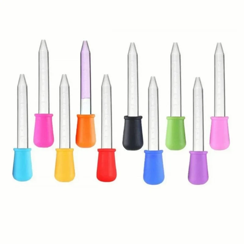 5ml kleine Silikon-Kunststoff-Pipette Dropper Fütterung Medizin Flüssigkeit Auge Ohr Pipette Dropper Schule Labor Experiment liefert